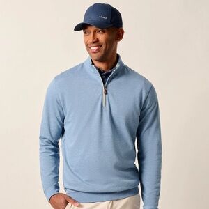 johnnie-O Light Blue Zip-Up Sweater